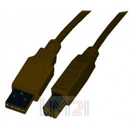 Câble USB 2.0 type A / B mâle - 2m Blanc