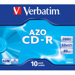 Verbatim CD-R AZO Crystal 700 Mo 10 pièce(s)