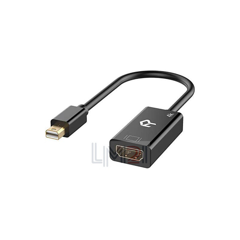 Rankie Adaptateur Mini DisplayPort (Thunderbolt) (Mini DP) vers HDMI, 4K,  Noir : : Informatique